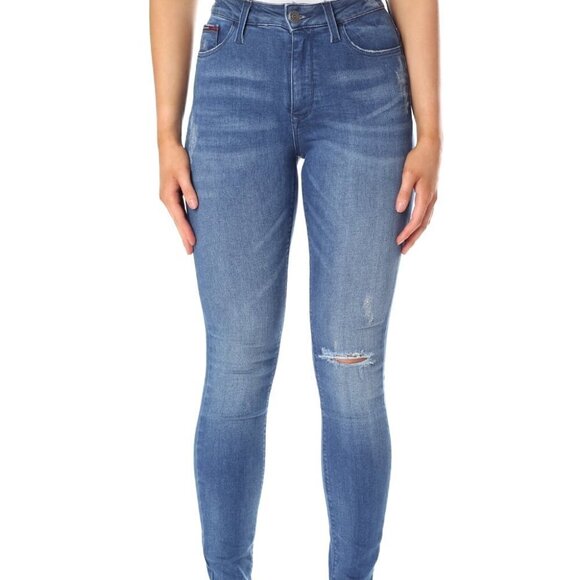 Tommy distressed skinny high rise Jean Sz 29/30 - Picture 1 of 8